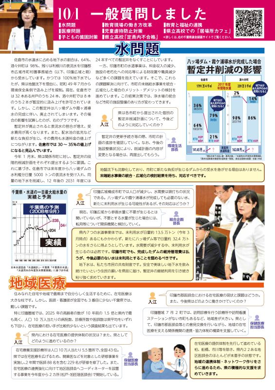 入江あき子の県議会報告 2019年9月議会