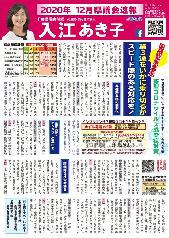 入江あき子の県議会速報 2020年12月県議会